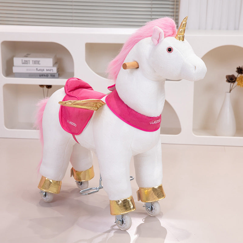 Zhuge Wooden Horse Trampoline Jumping Horse Ride-On Toy for Children, Large Size, Adult-Friendly, Multicolor Options, Birthday Gift for Baby