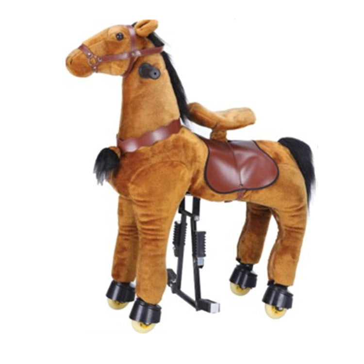 Medium Size Zhuge Mechanical Horse Rocking Wooden Toy, Sliding and Walking Ride-On Horse, One-Piece Dropshipping, Educational Smart Baby Doll
