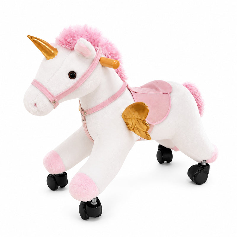 European &amp; Cross-Border Plush Sled Ride-On Horse Toy with Wheels — Baby-Ready Riding Play Horse
