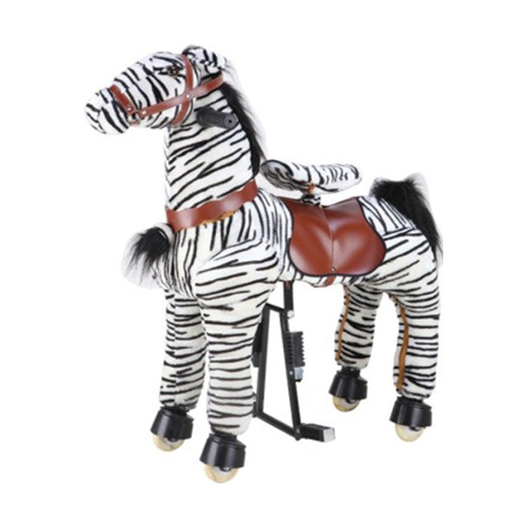 Medium Size Zhuge Mechanical Horse Rocking Wooden Toy, Sliding and Walking Ride-On Horse, One-Piece Dropshipping, Educational Smart Baby Doll