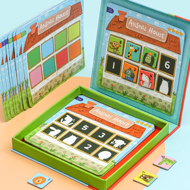 Animal home magnetic matching puzzle early education toys cognitive color unlock entrance family parent-child interactive game