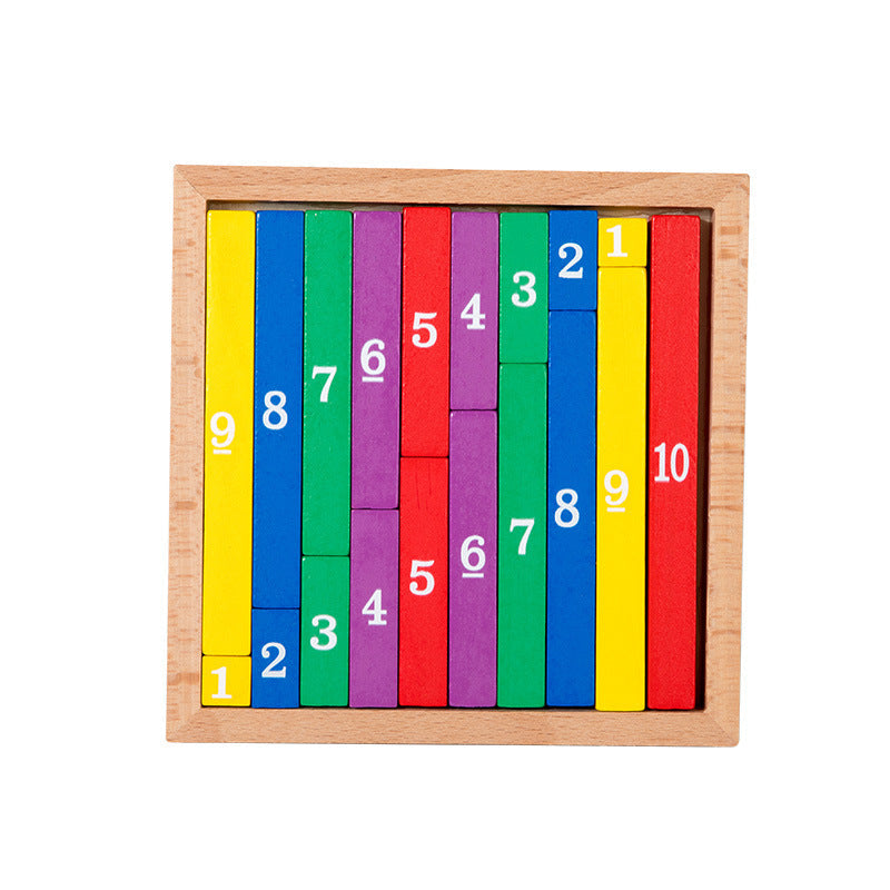 Children's Montessori Teaching Aids Mathematics Early Education Montessori Colorful Number Stick Teaching Wooden Toys Cross-Border