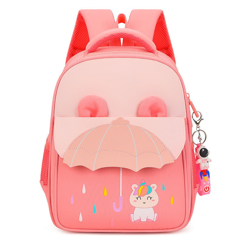 Cross-Border Ready Stock New Kids Umbrella Design Backpack 3-7 Years Old Children, Cartoon Lightweight School Bag for Kindergarten & Primary School