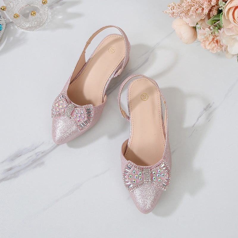 Guangdong Little Girl Princess Shoes 712 Years Old Pu Crystal Diamond Children's Shoes Spring and Summer New Style