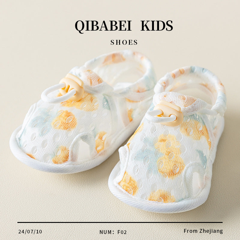 QIBABEI Summer Baby Shoes, Breathable Mesh Soft Sole 0-1 Year Old First Walkers Shoes, Unisex Baby Indoor Shoes