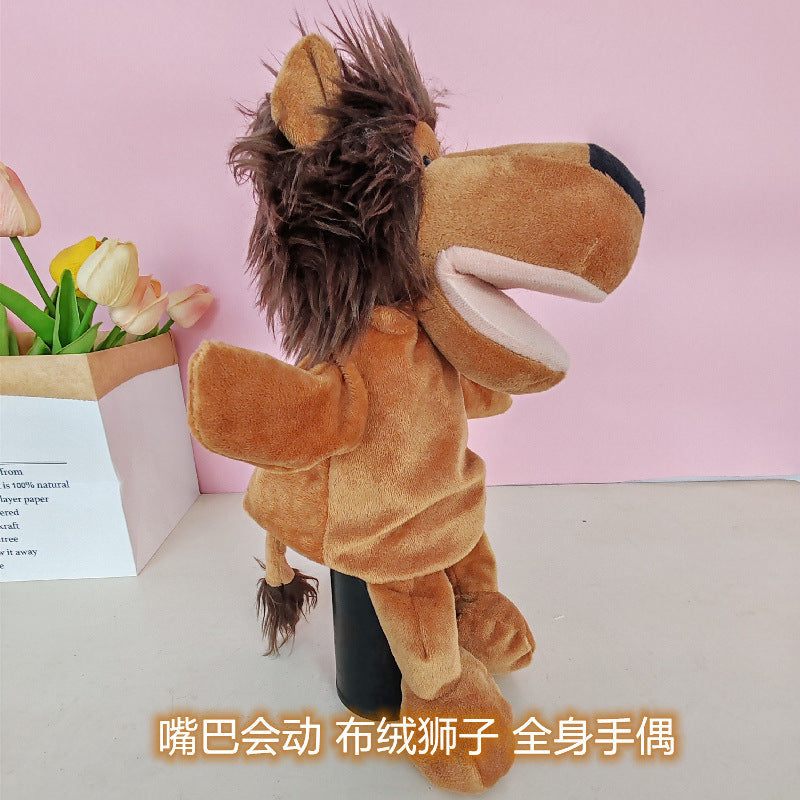 Ventriloquism Animal Hand Puppet Plush Toy Family Interactive Gloves Kindergarten Storytelling Can Open Mouth Doll Rag Doll