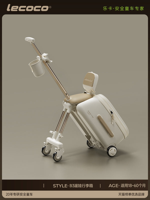 Lekca LecoCo Stroller-Wagon Luggage Suitcase for Kids — Ride-On Travel Rolling Case, Parent’s “Kid-Handling” Travel Helper
