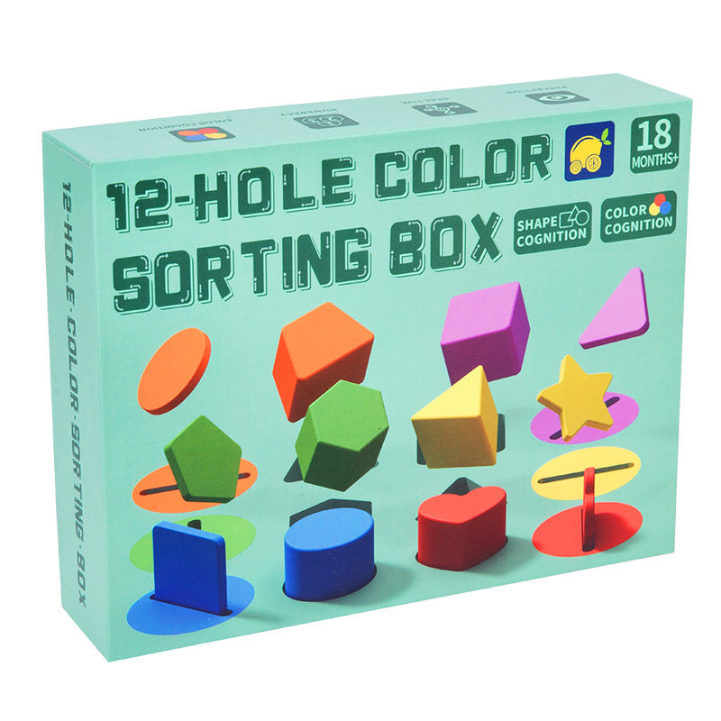 Montessori Teaching Aids for Babies, Geometric Shape Classification Box, Cognitive Matching, Color Recognition, Suitable for Children Aged 4 to 6 Years Old
