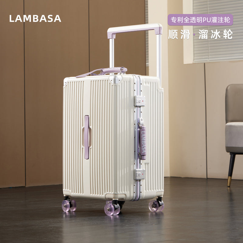 2025 New Model Wide-Handle Luggage Suitcase 28inch Large Capacity Stylish Aluminum Frame Travel Suitcase Sturdy and Durable Password-Protected Suitcase
