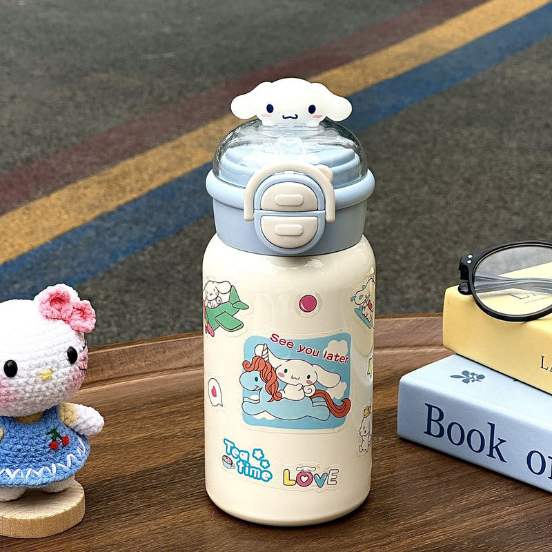 New plastic cup ins high color value large capacity portable cute cartoon children student water cup summer net red
