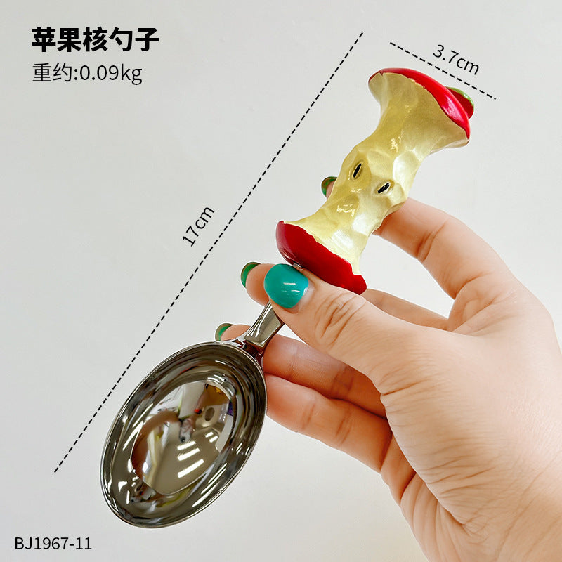 Cute Cat Spoon for Personal Use, High-End and Exquisite Ice Cream Spoon for Girls, Food-Grade Apple Corer