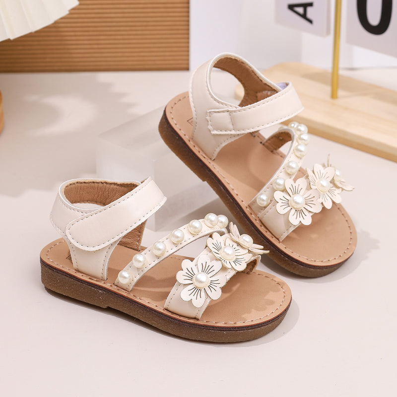 Girls’ Sandals 2025 Summer New Arrivals—Floral Elegant Lady Princess Style, Soft-Soled Chic & Sweet Princess Shoes