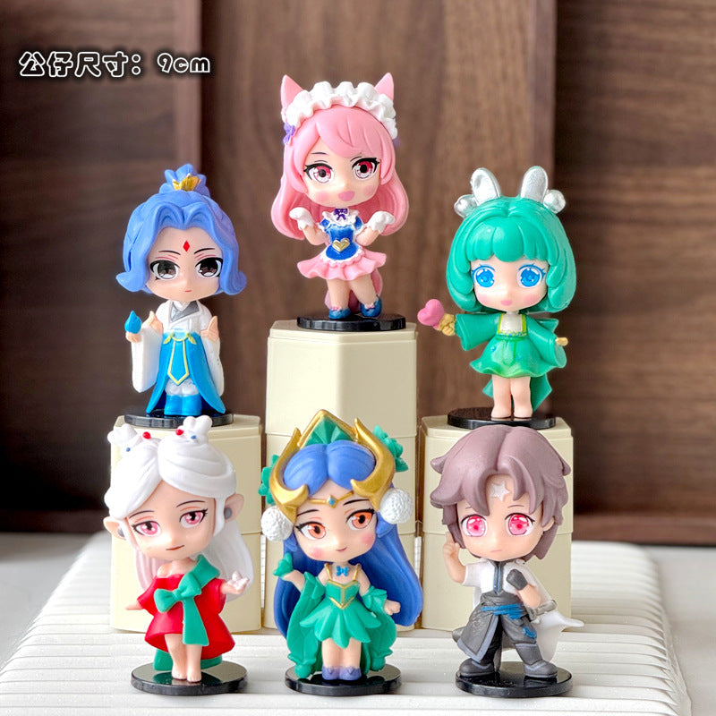 Chibi Honor of Kings Collectible Figures: Diao Chan, Cai Wenji, Daji, Sea Moon, Yunzhong Jun — Toy Figurine Character Model Blind Box Display