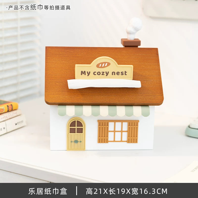 Amey  Designer-Style Vintage-Inspired Premium Living Room Coffee Table Tissue Box, Stylish Décor for Kids’ Room Wooden-Style Tissue Holder