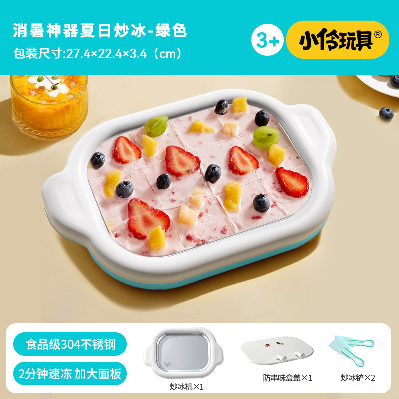 Xiaoling Toy Fried Yogurt Machine, Small Household Food-Grade Non-Electric Ice Cream Maker, DIY Ice Tray Fried Ice Machine 6