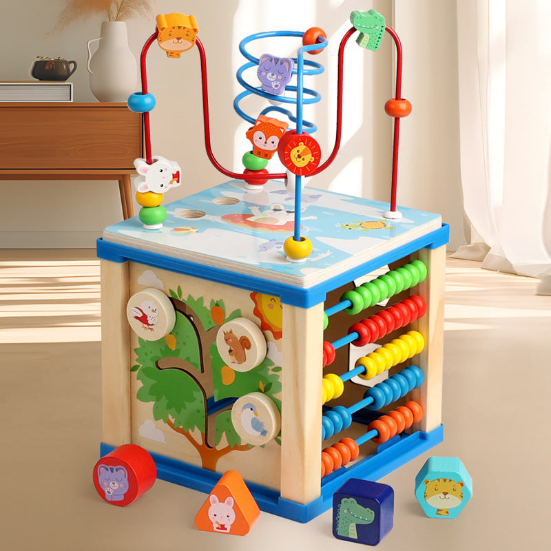 Kids’ Educational Bead-Sorting & Threading Puzzle Toy Multi-Function “Treasure Box” Learning Center for Boys and Girls—Early Education Stringing Beads Intelligence Box, Parent-Child Play
