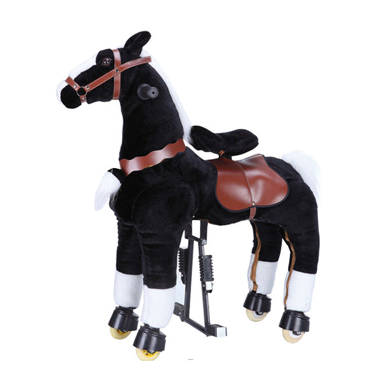Medium Size Zhuge Mechanical Horse Rocking Wooden Toy, Sliding and Walking Ride-On Horse, One-Piece Dropshipping, Educational Smart Baby Doll