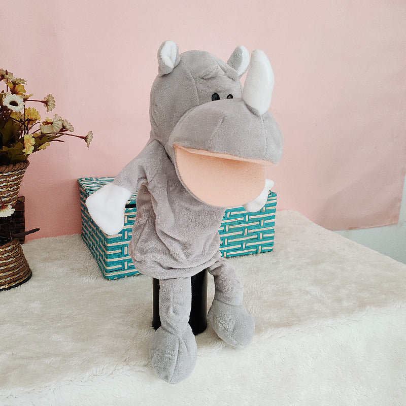 Ventriloquism Animal Hand Puppet Plush Toy Family Interactive Gloves Kindergarten Storytelling Can Open Mouth Doll Rag Doll