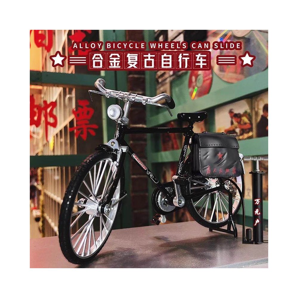 A retro style rickshaw model ornament with a vintage alloy finish made of 28 inch alloy image 3