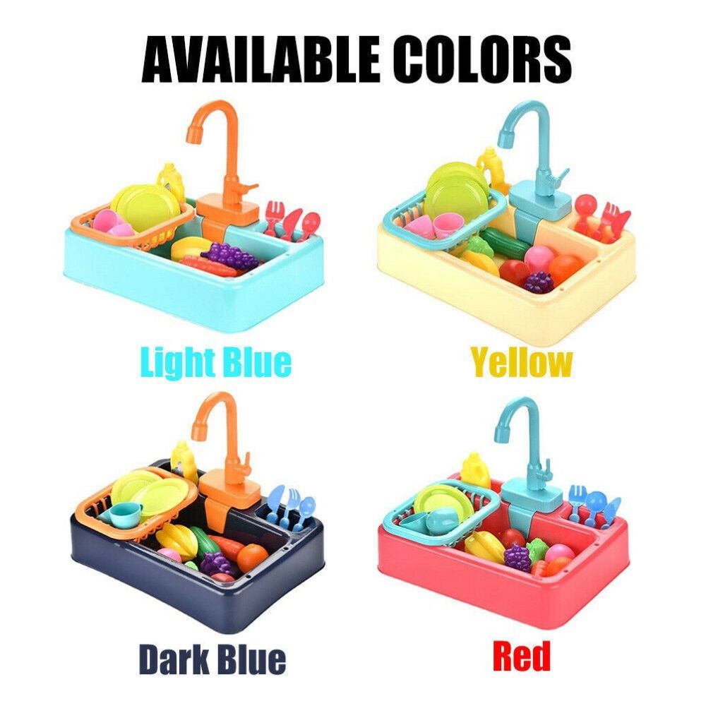 Electric dishwasher children s kitchen water spray dishwashing sink simulated circulating water pretend play toy image 0