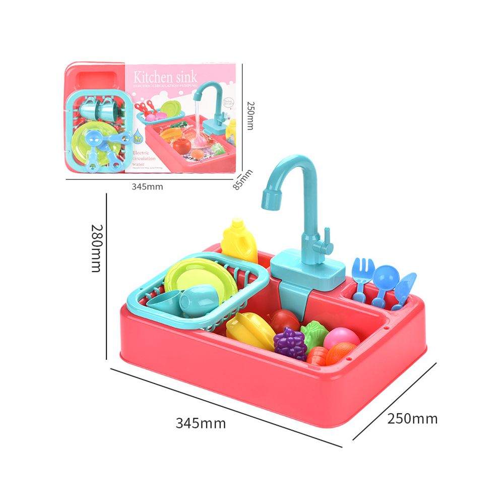 Electric dishwasher children s kitchen water spray dishwashing sink simulated circulating water pretend play toy