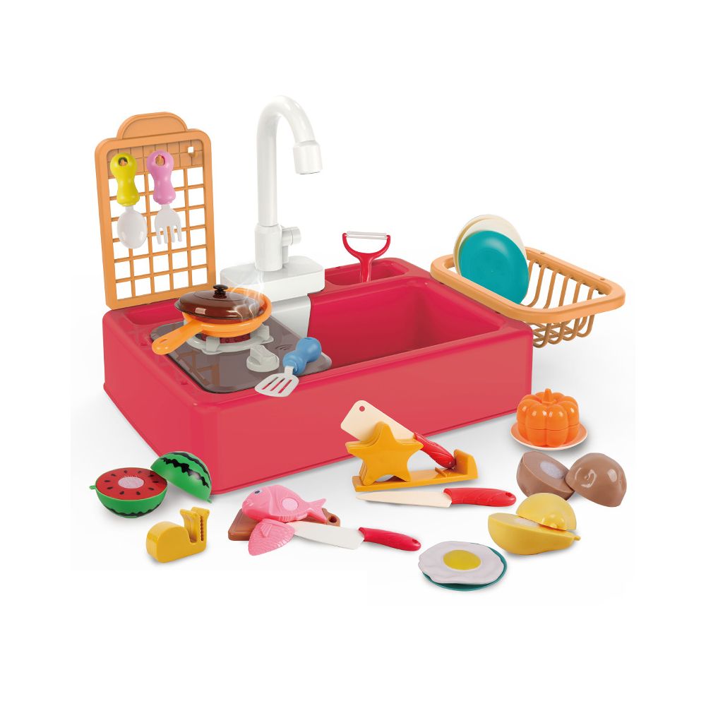 Electric dishwasher children s kitchen water spray dishwashing sink simulated circulating water pretend play toy image 4