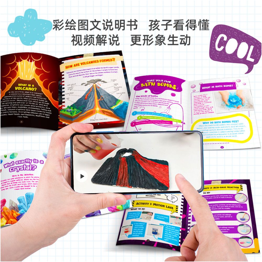Cross border science experiment kit for students educational craft toys volcanic eruption slime technology making materials image 3