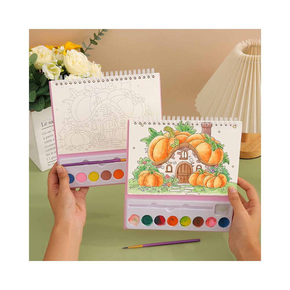 Cartoon Watercolor Painting Set Cross border Trade 8 Colors DIY Art Sketchbook Children s and Students Watercolor Painting Toy image 1