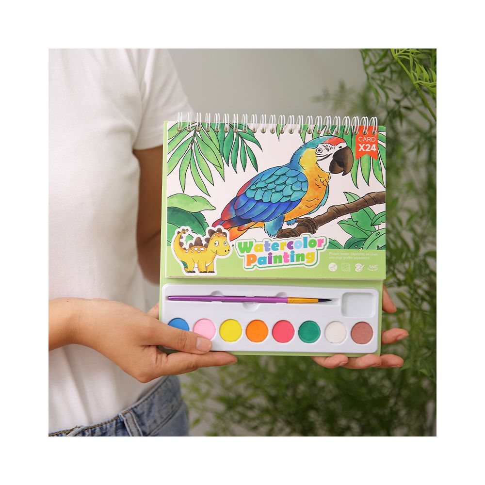 Cartoon Watercolor Painting Set Cross border Trade 8 Colors DIY Art Sketchbook Children s and Students Watercolor Painting Toy image 2