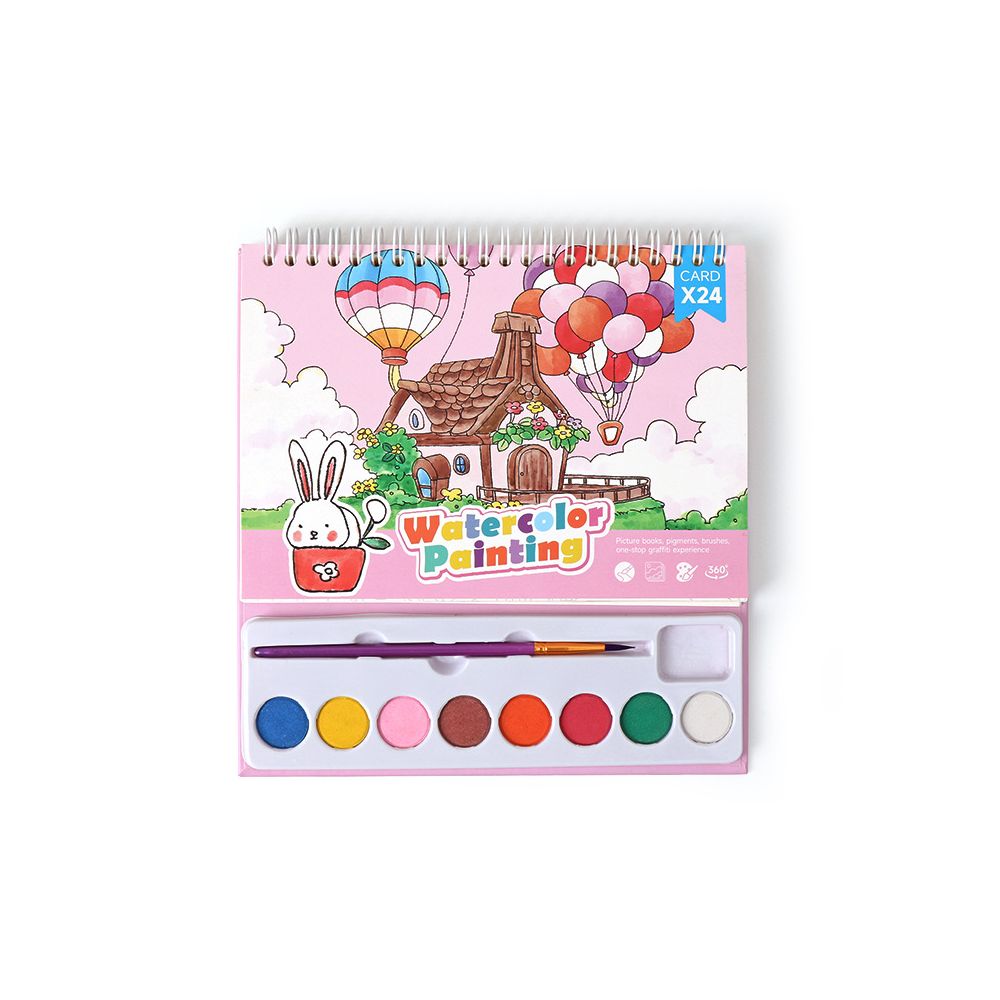 Cartoon Watercolor Painting Set Cross border Trade 8 Colors DIY Art Sketchbook Children s and Students Watercolor Painting Toy image 4