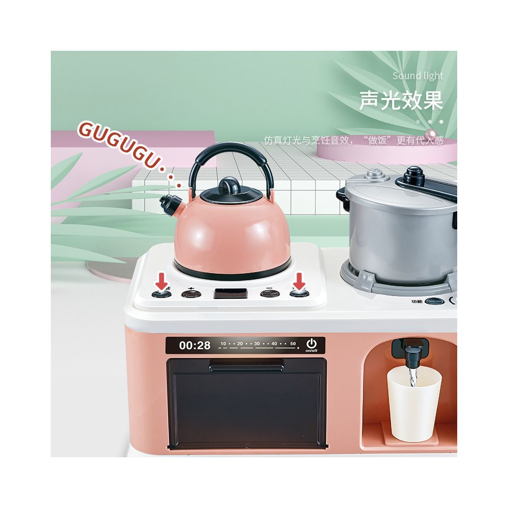 Children s pretend kitchen toy set with spray function simulates cooking large and mini kitchen utensils a baby gift image 3