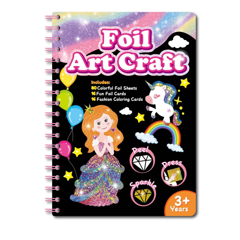 Magical Art Sticker Book for Children Princess and Animal DIY Crafts Spiral Book Colorful Coloring Book Magical Art Painting