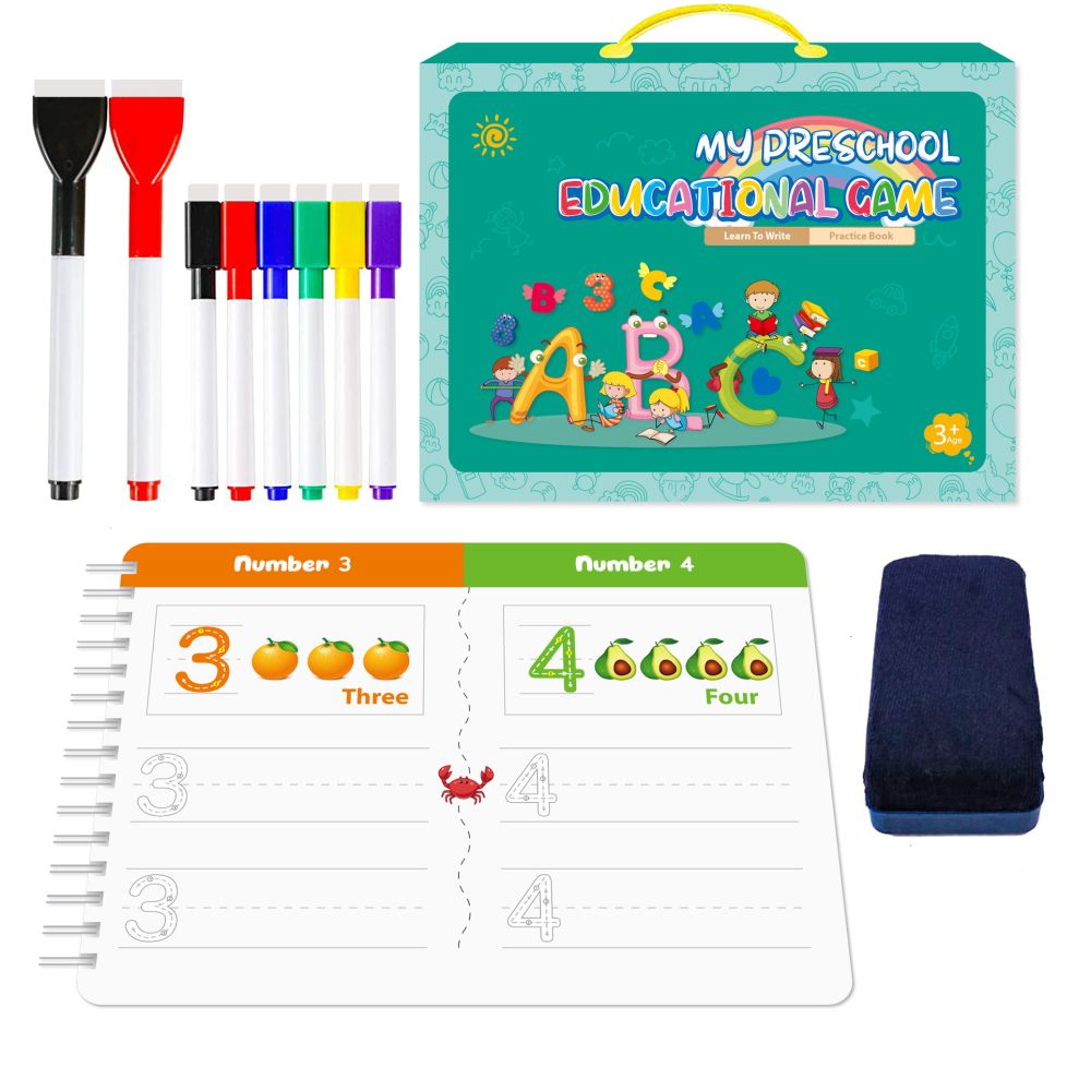 Cross border children s handwriting practice book Montessori early education toy pen control training book tracing number and letter practice book image 1