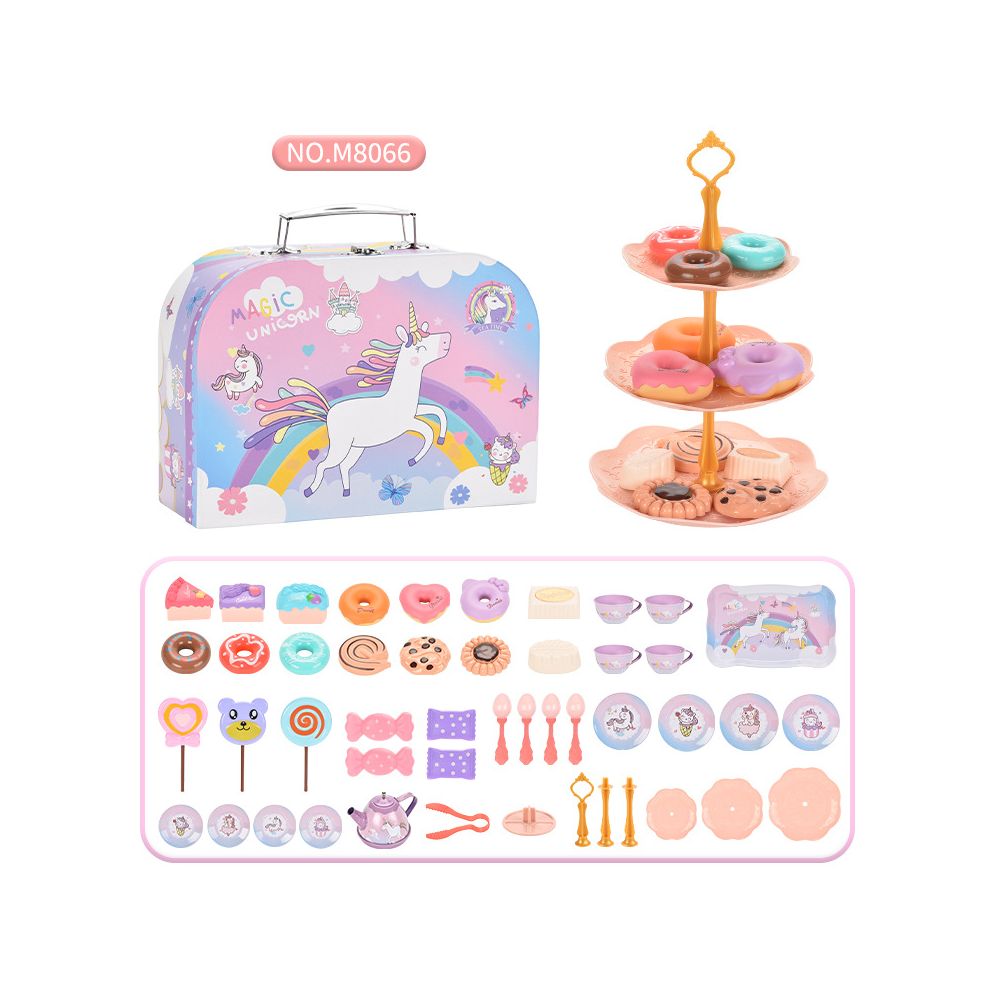 New children s pretend afternoon tea set tinplate unicorn tea set toy afternoon tea gift box set
