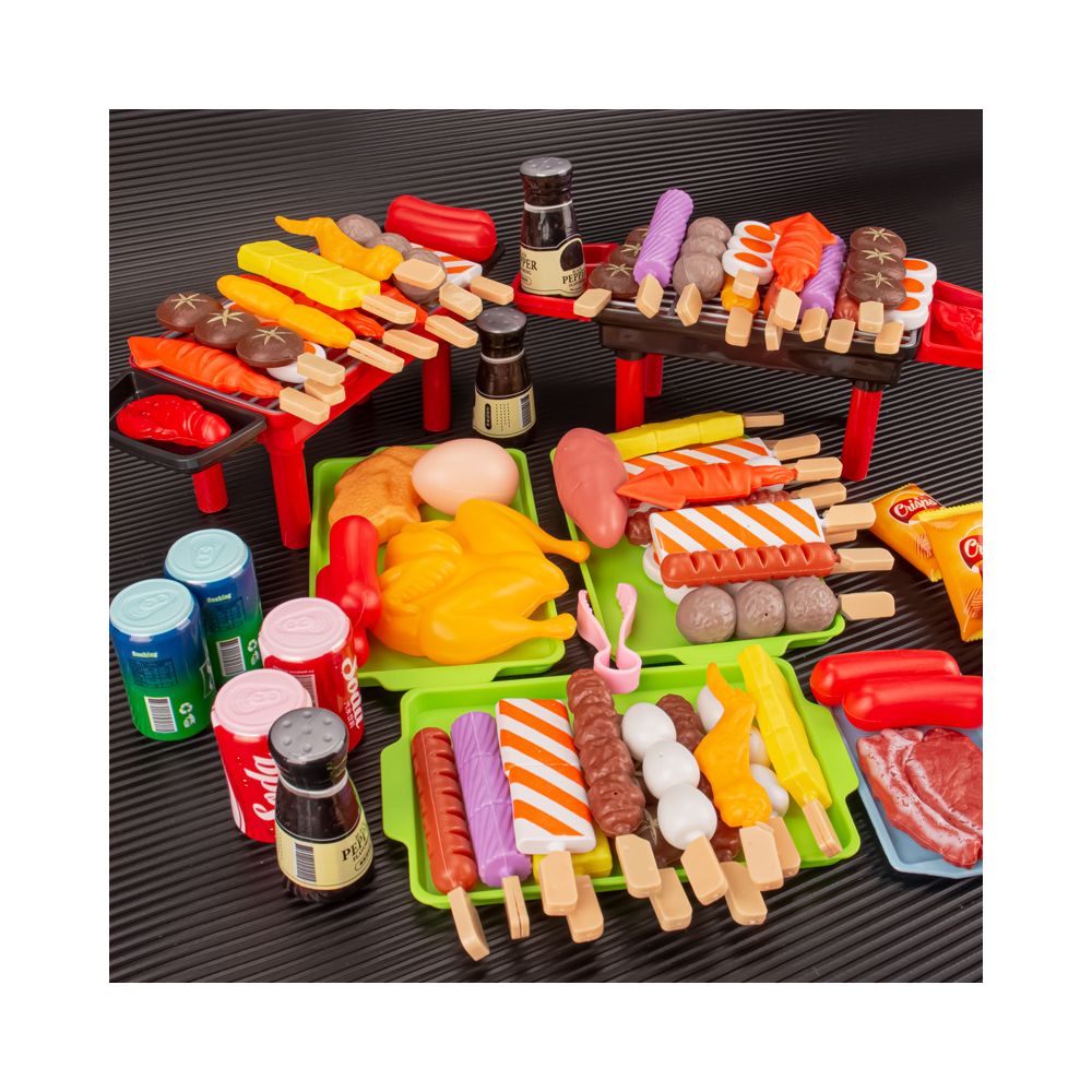 Cross border children s pretend play food toy BBQ set BBQ grill meat skewers set image 1