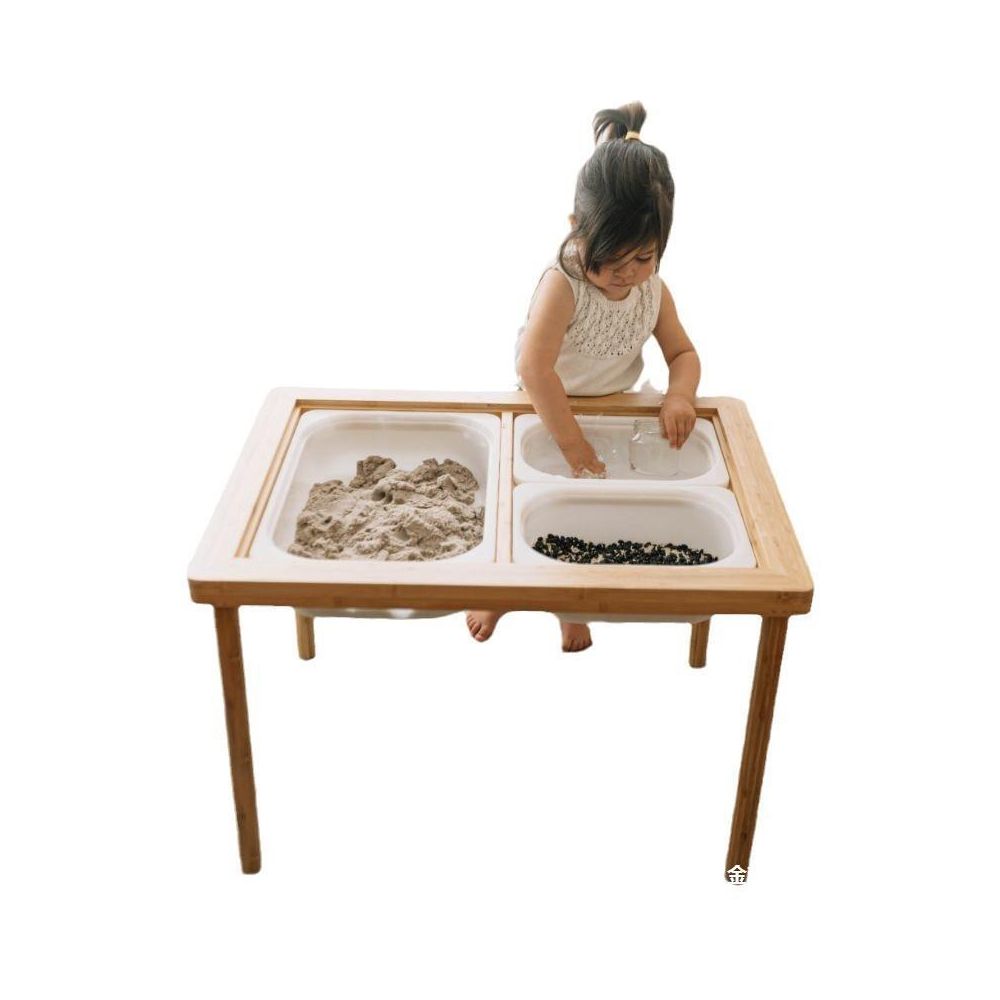 Multifunctional baby educational play table building block table toy table sand tray table Lisette children s table sensory wooden table image 4