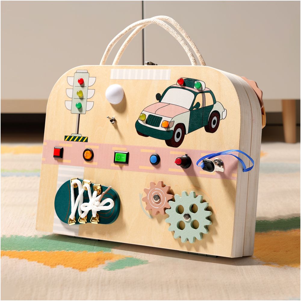 Montessori Daily Life Teaching Aids Light Switch Drawing Board Busy Board Hand Eye Coordination Wooden Children s Educational Toy image 1