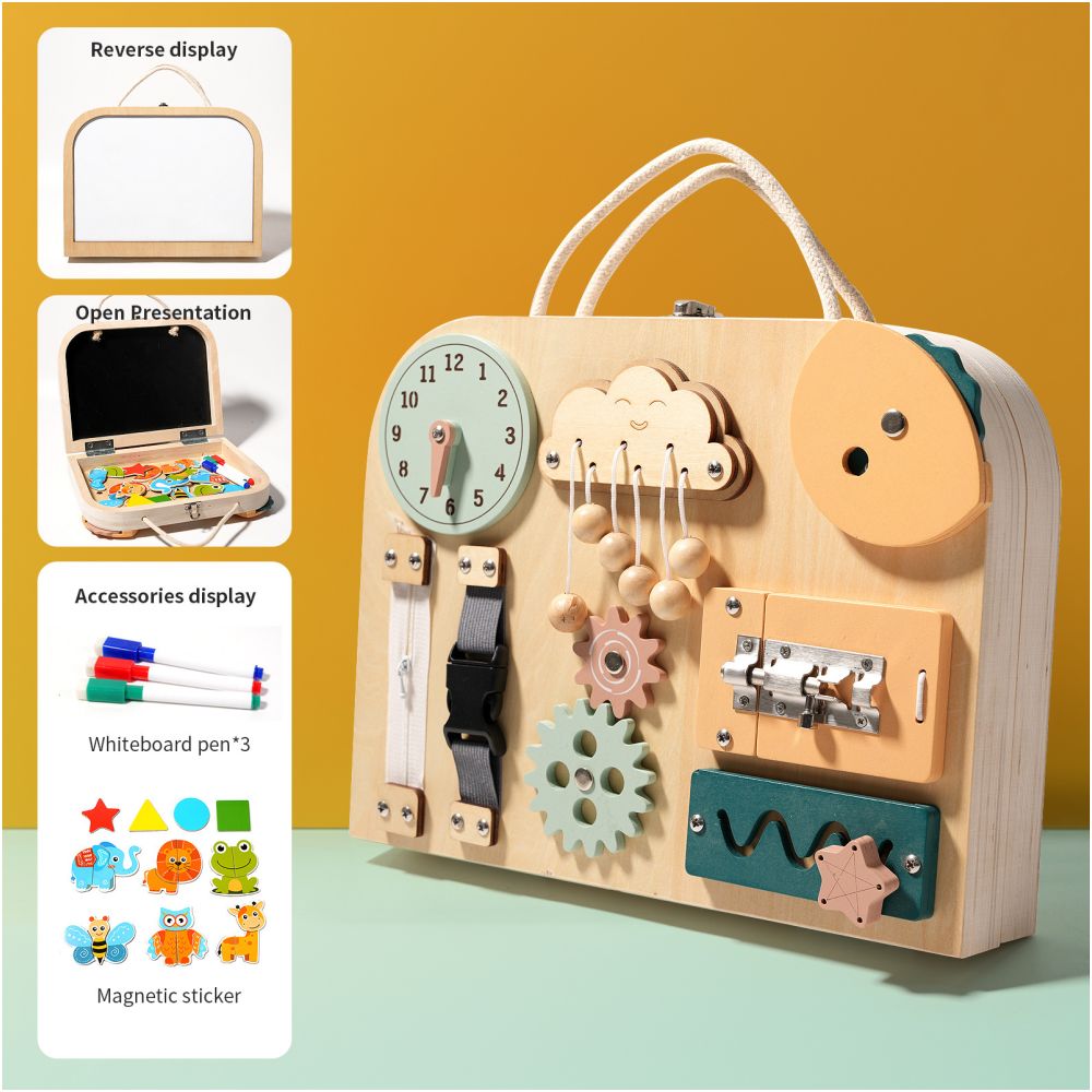 Montessori Daily Life Teaching Aids Light Switch Drawing Board Busy Board Hand Eye Coordination Wooden Children s Educational Toy