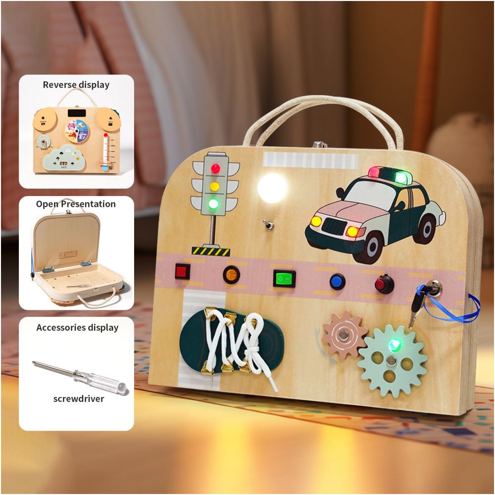 Montessori Daily Life Teaching Aids Light Switch Drawing Board Busy Board Hand Eye Coordination Wooden Children s Educational Toy