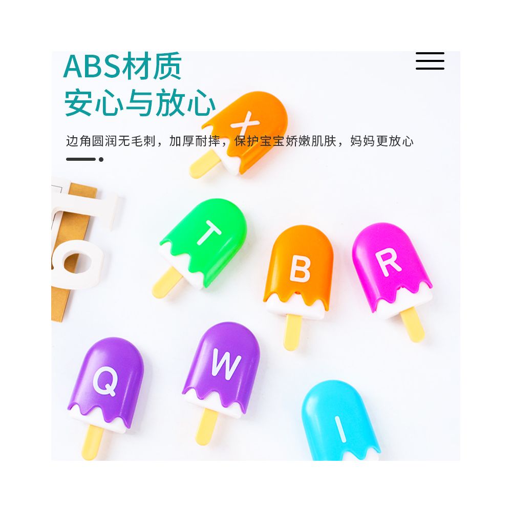 Bogo canned early education teaching aids 26 letter and number matching ice cream popsicles and Montessori kindergarten image 3