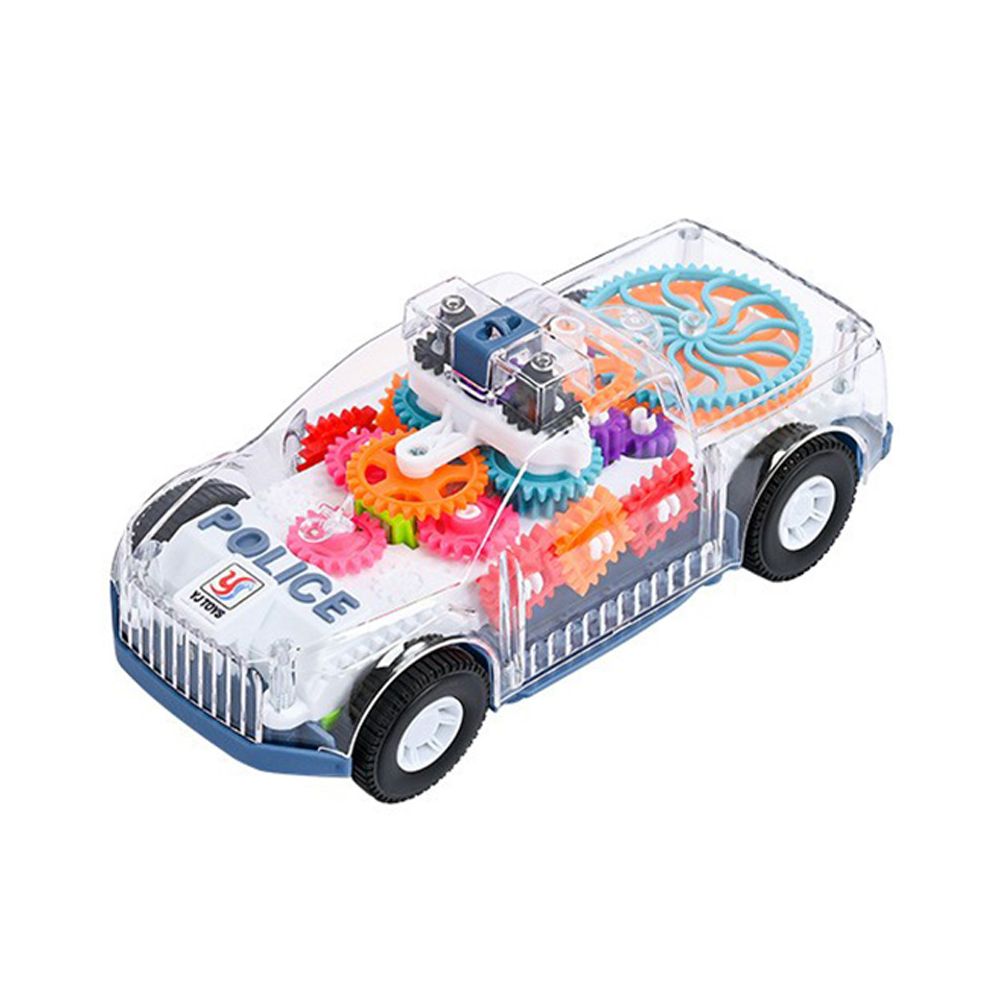 Electric toy police car transparent gear concept car with lights and music universal car police car model toy street vendor manufacturer image 4