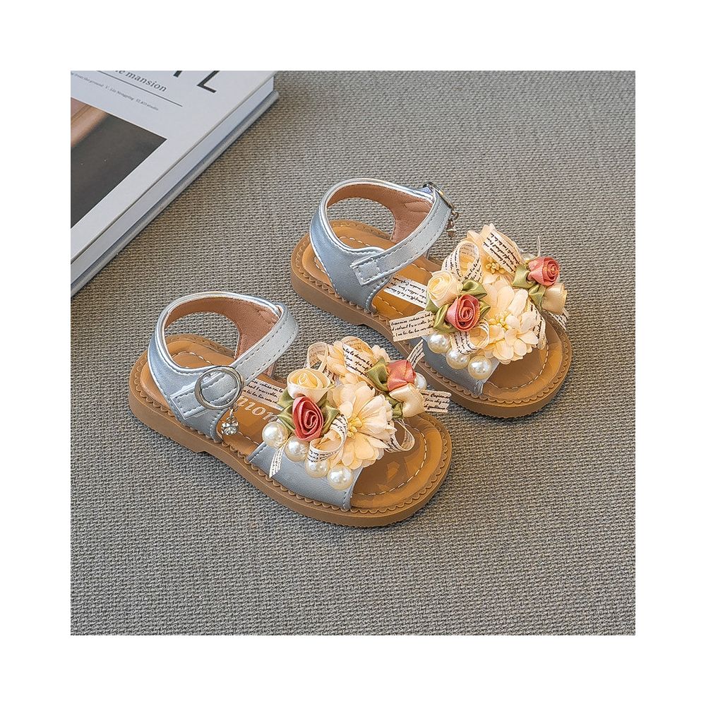 2025 Summer New Girl s Flower Sandals Fairy Style Princess Shoes Children s Baby Shoes Soft soled Beach Shoes Fashionable