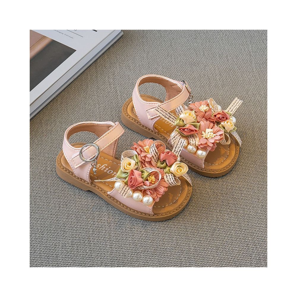2025 Summer New Girl s Flower Sandals Fairy Style Princess Shoes Children s Baby Shoes Soft soled Beach Shoes Fashionable
