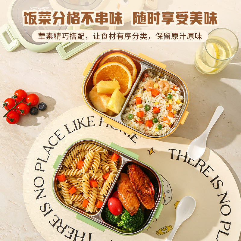 304 Stainless Steel Cartoon Compartment Lunch Box for Students, Kids Insulated Bento Box, Sealed and Portable, Stylish and Beautiful