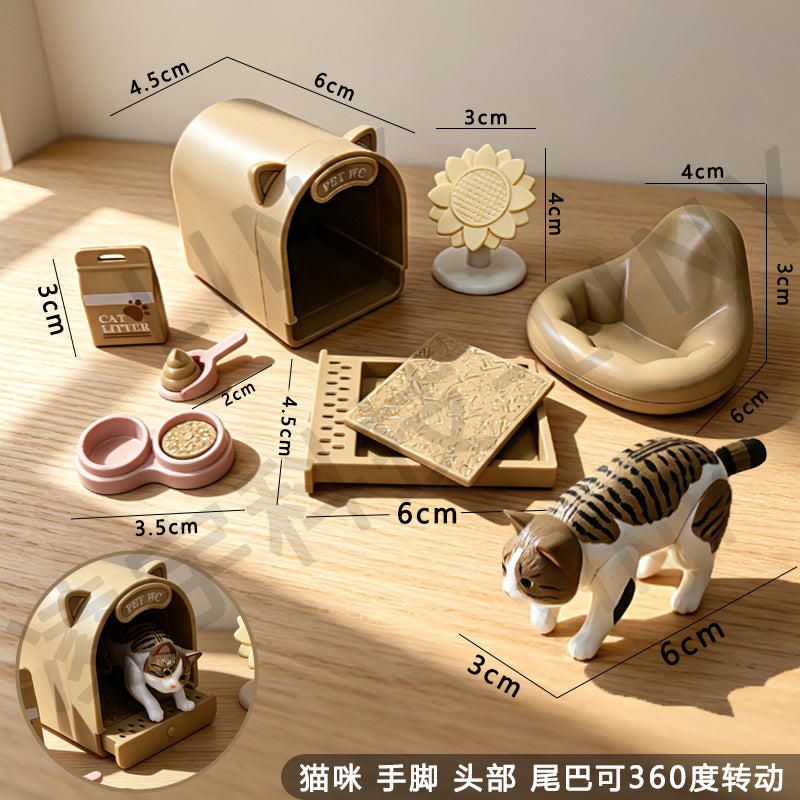Mini Scene Playset Toy Dollhouse Double-Door Refrigerator Miniature for Pretend Play, Realistic Model