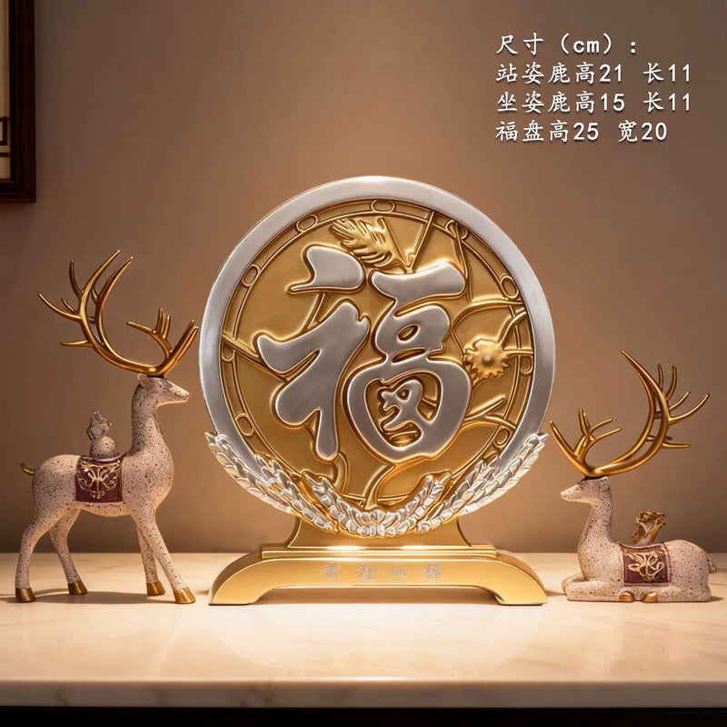 Wealth-Bringing Deer Sand Art Sandglass Flowing Display, Premium Home Decor for Living Room Wine Cabinet, Entryway & TV Console, New Home Gift