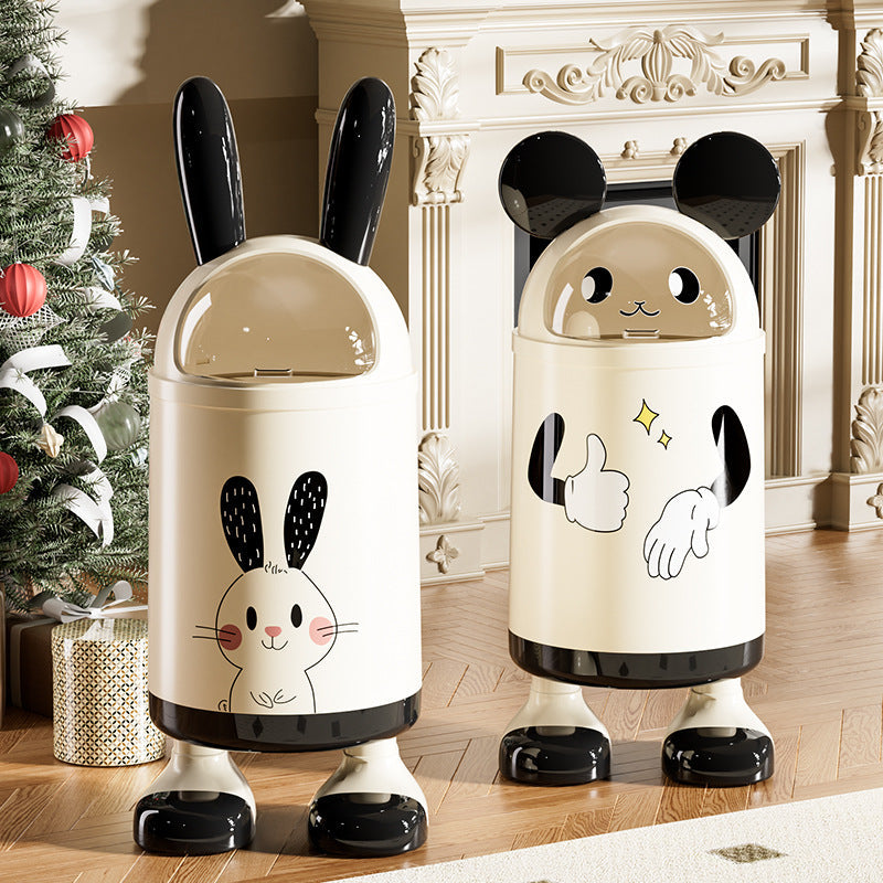 Xingyou Cute Trash Can Creative Cute Living Room Bedroom Dormitory Kitchen with Lid Thickened High Appearance Large Capacity