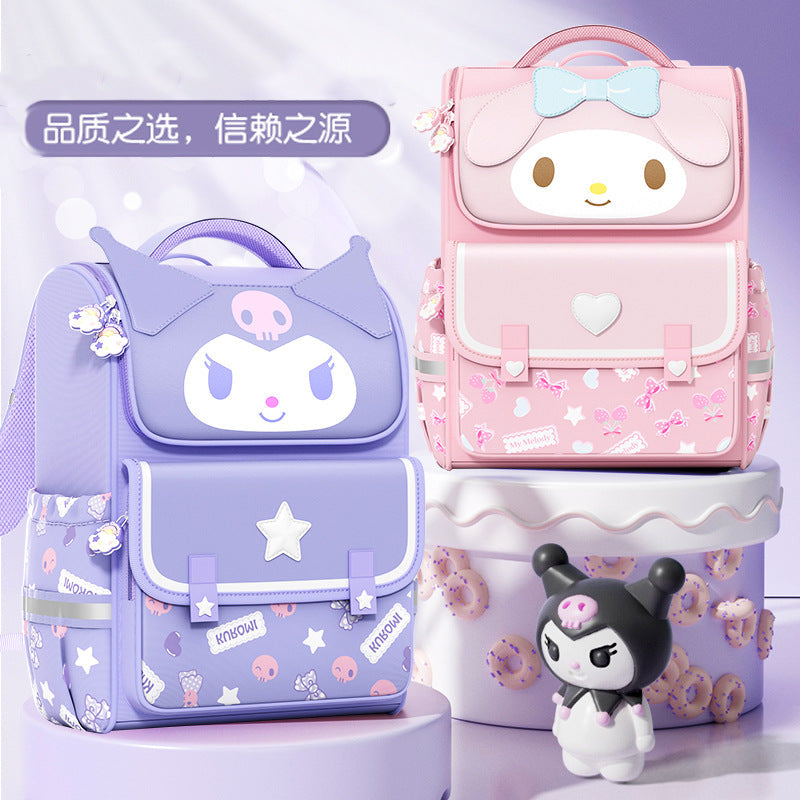 Ready Stock Wholesale Large Capacity Pink Girls Backpack, Lightweight Casual School Bag for Elementary Students, Weight-Relief Breathable Double Shoulder Backpack