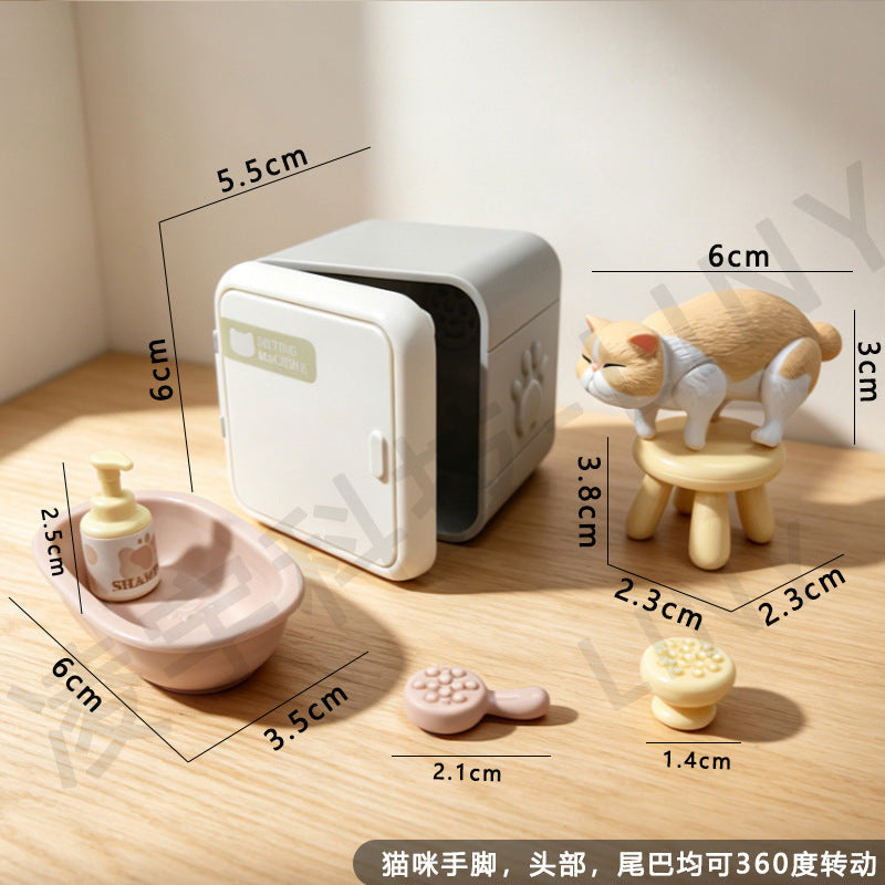 Mini Scene Playset Toy Dollhouse Double-Door Refrigerator Miniature for Pretend Play, Realistic Model