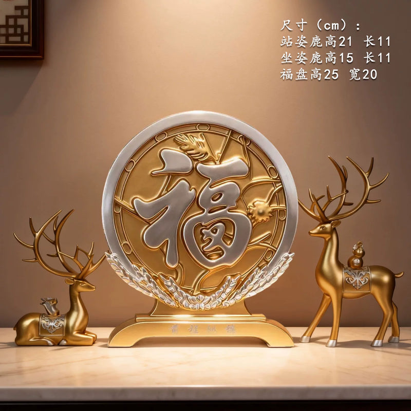 Wealth-Bringing Deer Sand Art Sandglass Flowing Display, Premium Home Decor for Living Room Wine Cabinet, Entryway & TV Console, New Home Gift